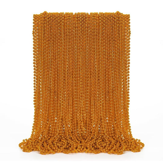 EOBOH orange bead necklace, 33-inch length, perfect for festive parades and party celebrations.