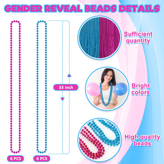 EOBOH pink and blue necklaces add vibrant color to gender reveal celebrations.