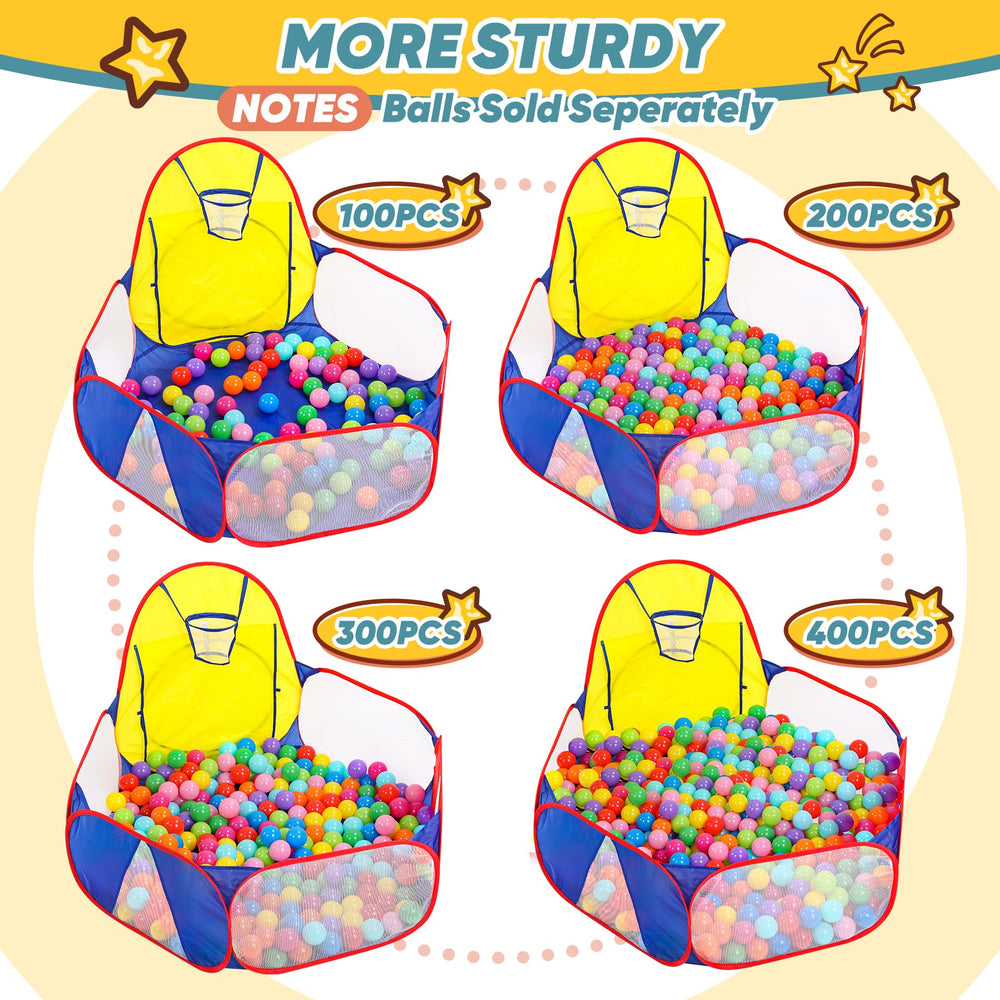 Eocolz Ball Pit large interior space fits multiple children.