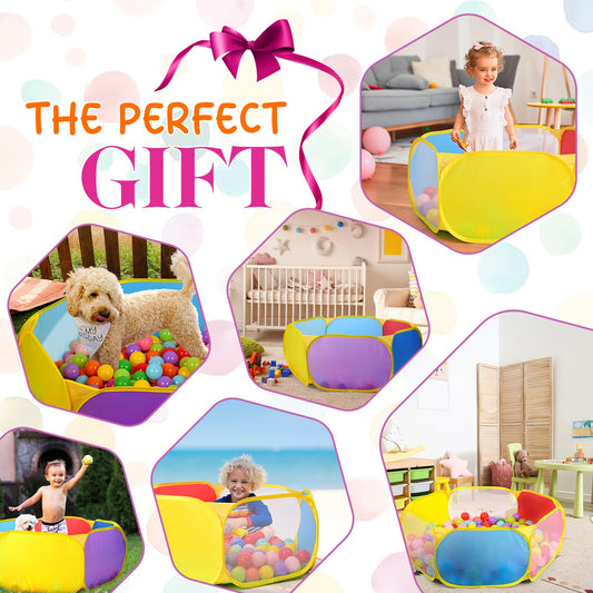 Eocolz ball pit large pop-up tent in yellow, ideal for outdoor play and easy setup.