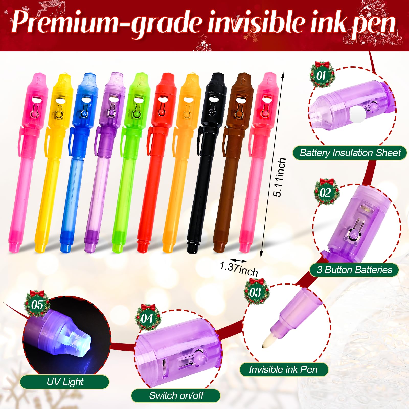 EODVICS invisible ink pen writing demo in bright light.