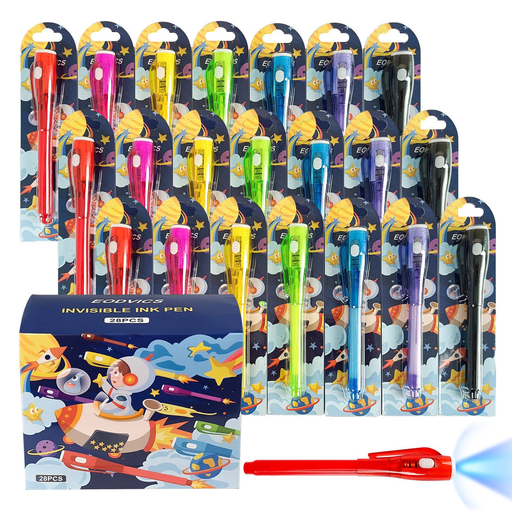 EODVICS invisible ink pens reveal hidden messages with UV light for secret notes and fun.