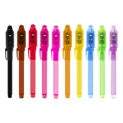 EODVICS invisible ink pens with light pack showing hidden messages for party use.