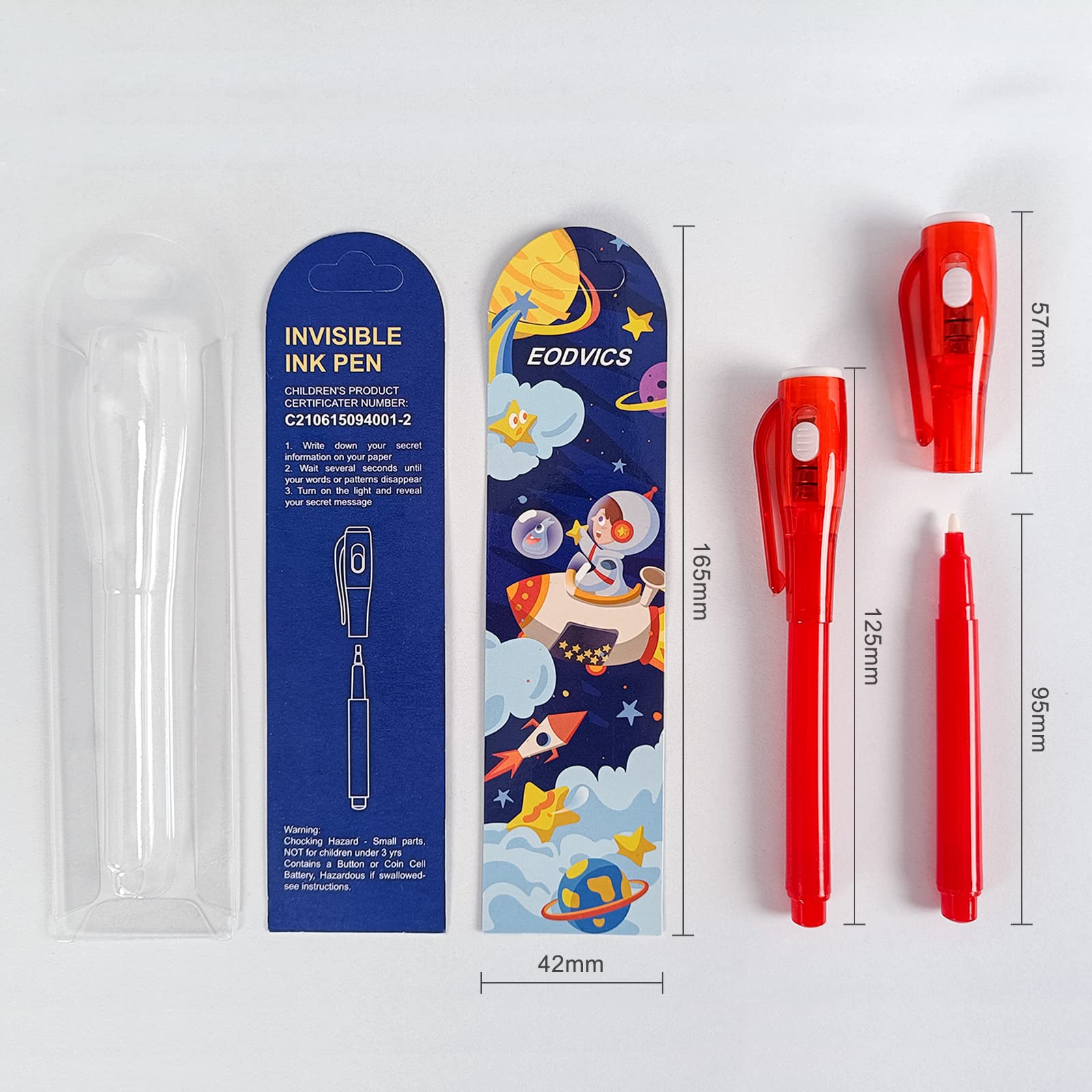EODVICS invisible ink pens glow under UV light to reveal messages.