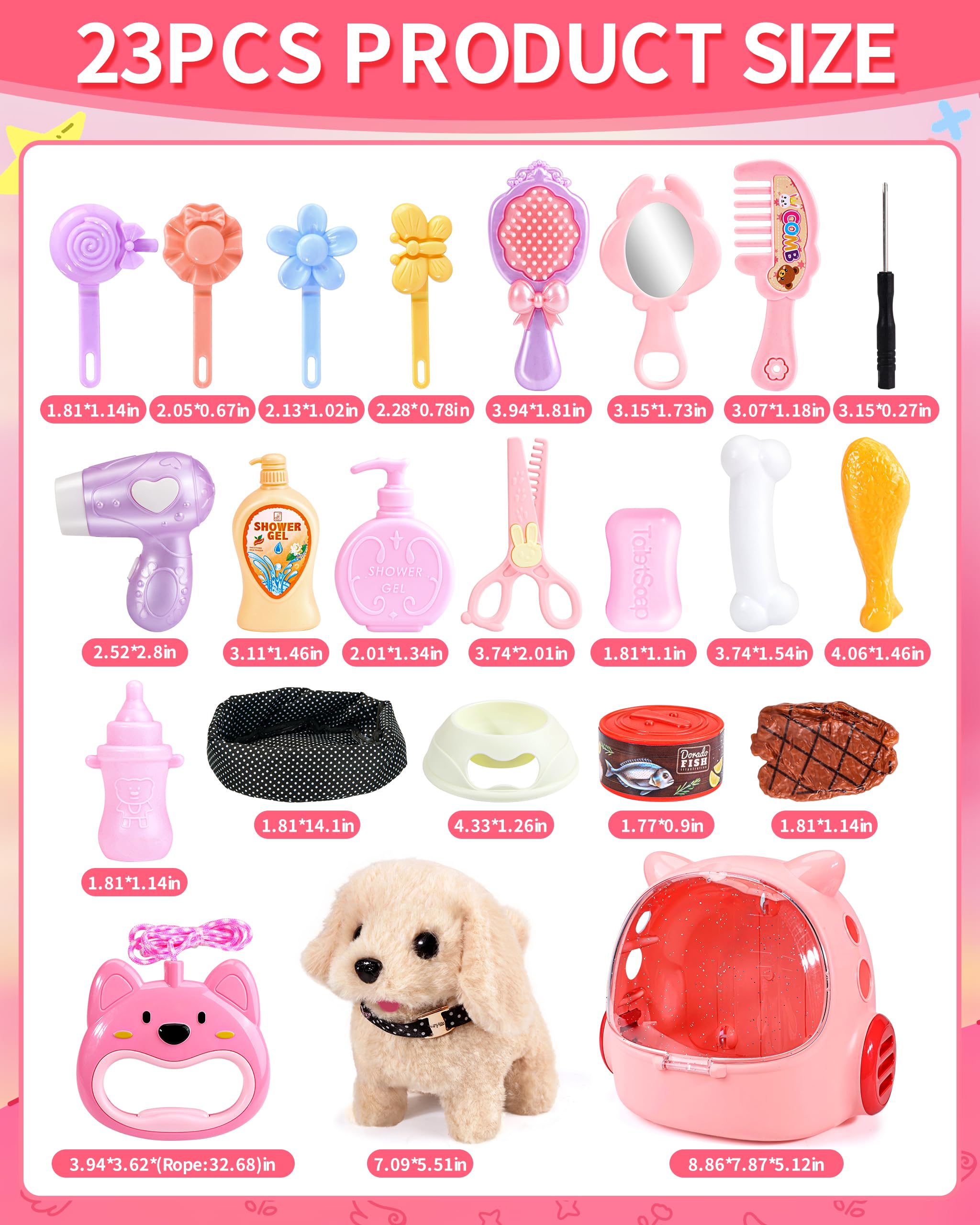 Eohemeral interactive puppy with carrier for immersive pretend play
