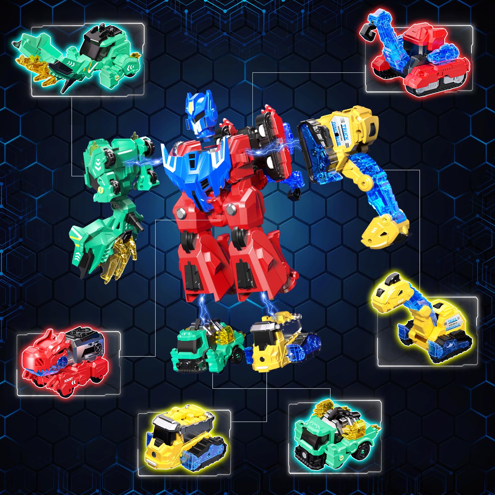 Eohemeral dinosaur transforming robot parts enabling easy building and learning