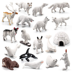 EOIVSH Arctic fox figurine for imaginative play and color recognition.