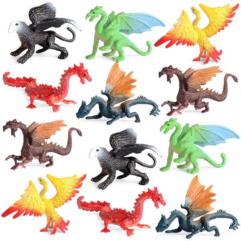 EOIVSH mini dragon figures display variety of dragon styles for imaginative play.