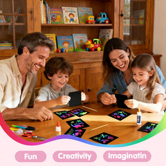 Eommmgl-180 Rainbow Scratch Paper Set travel-friendly art for on-the-go kids.