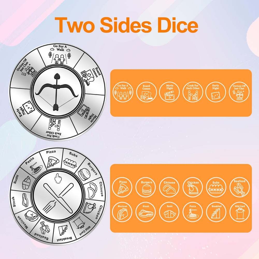 Eonakry steel turntable dice with sushi option for date-night variety