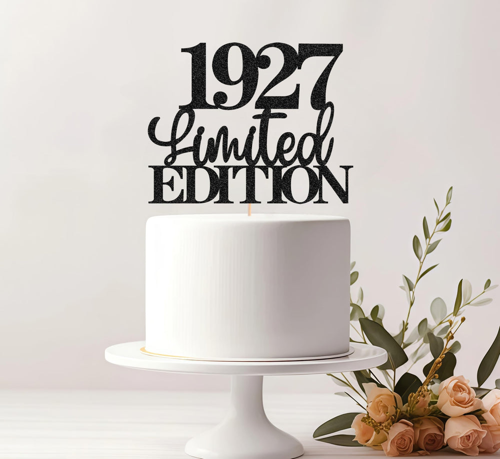 EONNCNT 1927-number cake topper glittery black finish adds sparkle to multi-layer cakes.