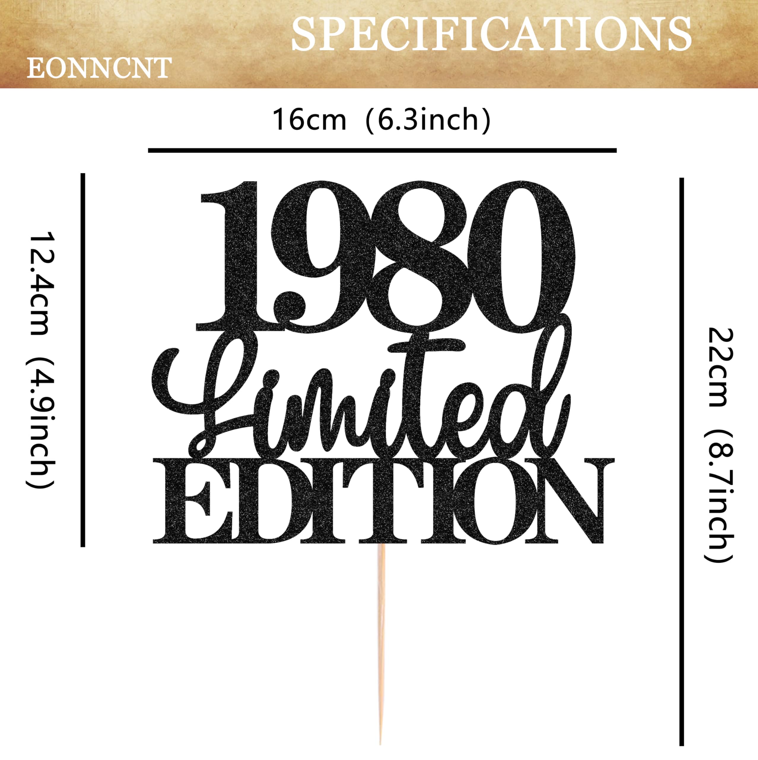 EONNCNT 1980 black glitter bunting decor for stylish party themes.