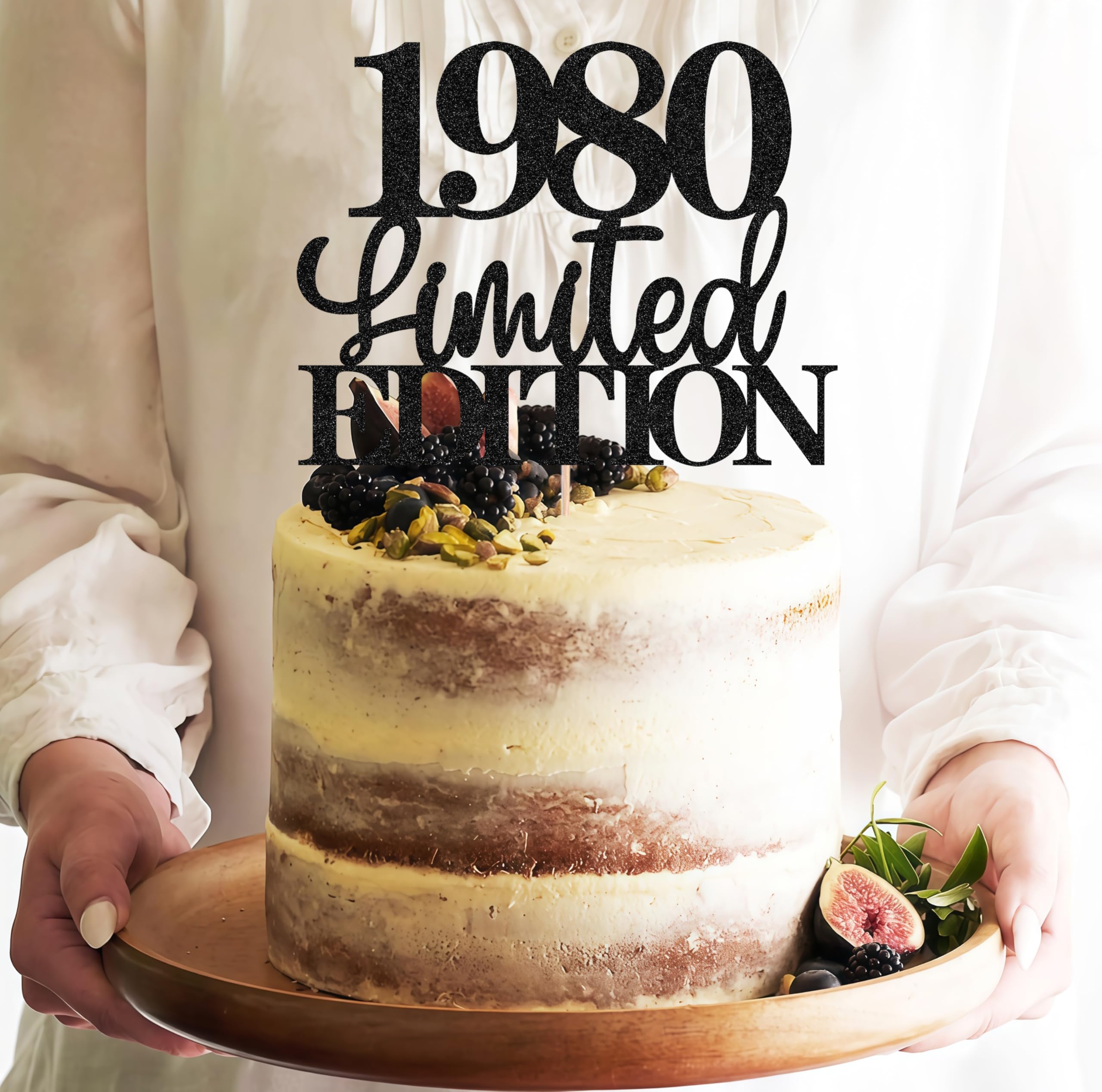 EONNCNT cake topper closeup highlights shimmering surface and durable cardstock.