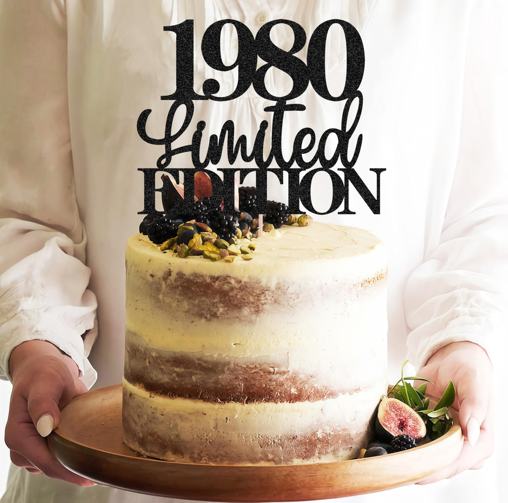 EONNCNT cake topper closeup highlights shimmering surface and durable cardstock.