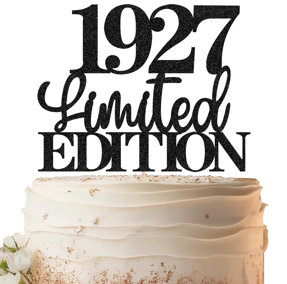 EONNCNT Limited Edition 1927 cake topper with black glitter for elegant 99th birthday celebrations.