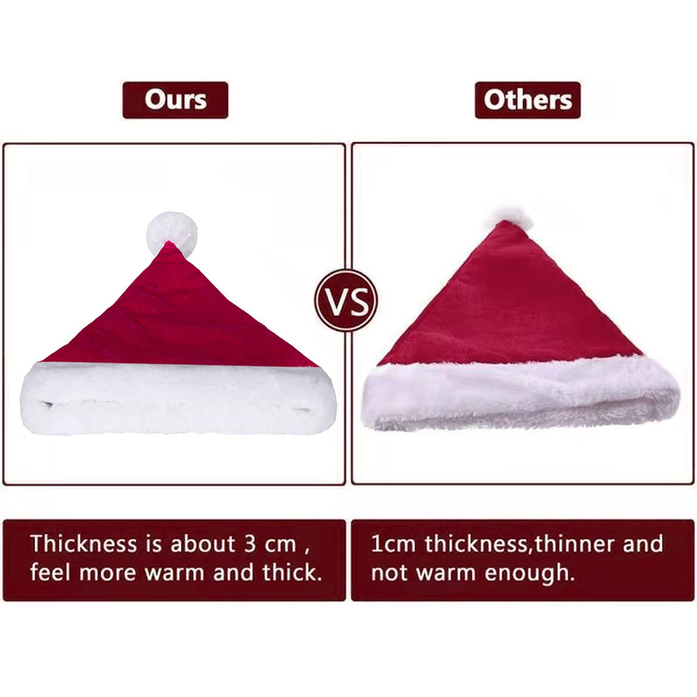 Eoocan Santa Hat displayed in wine red, stylish holiday accessory.