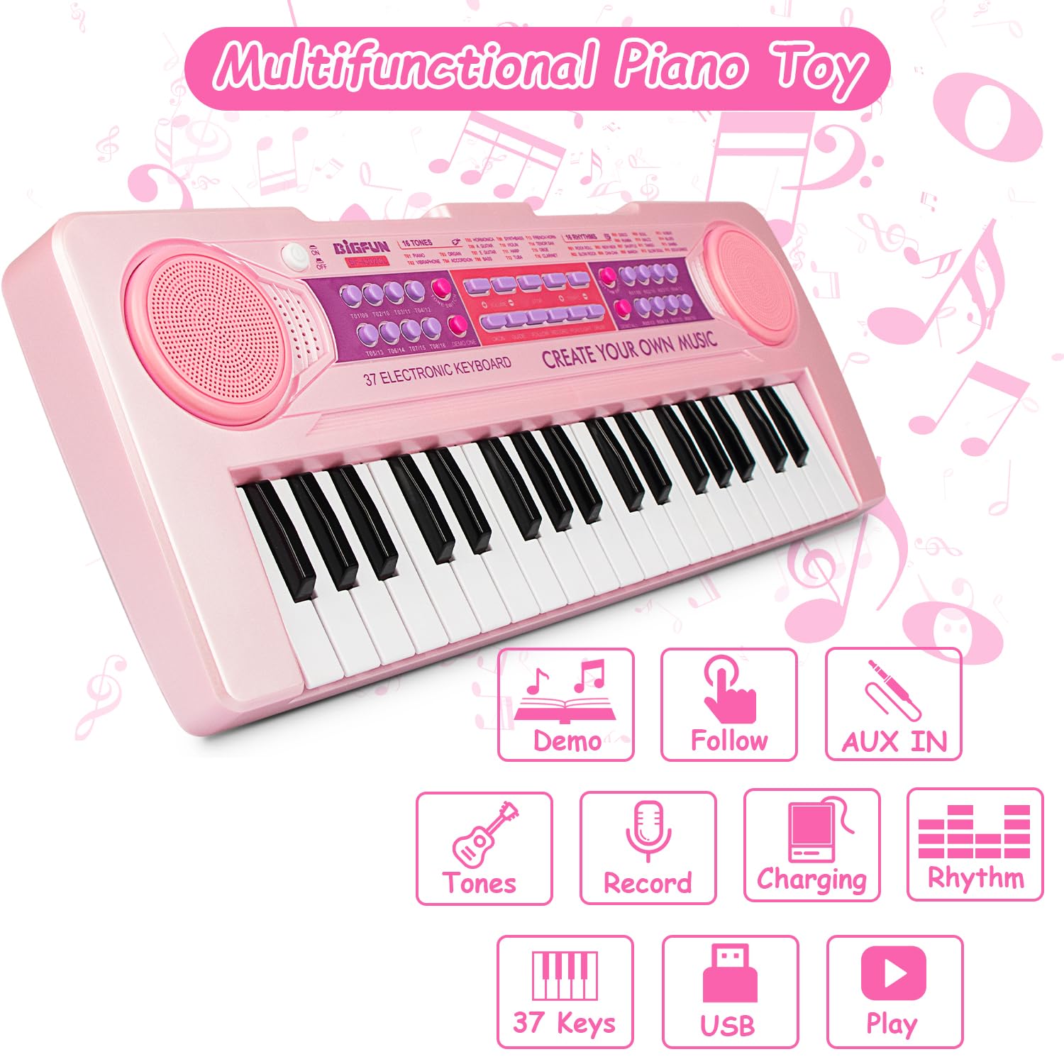 EOOLEOW pink keyboard is compact and travel-friendly