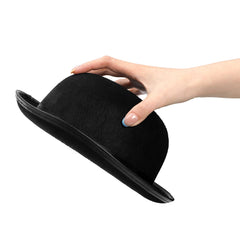 Eorbow black ribbon detail on derby hat adds timeless elegance