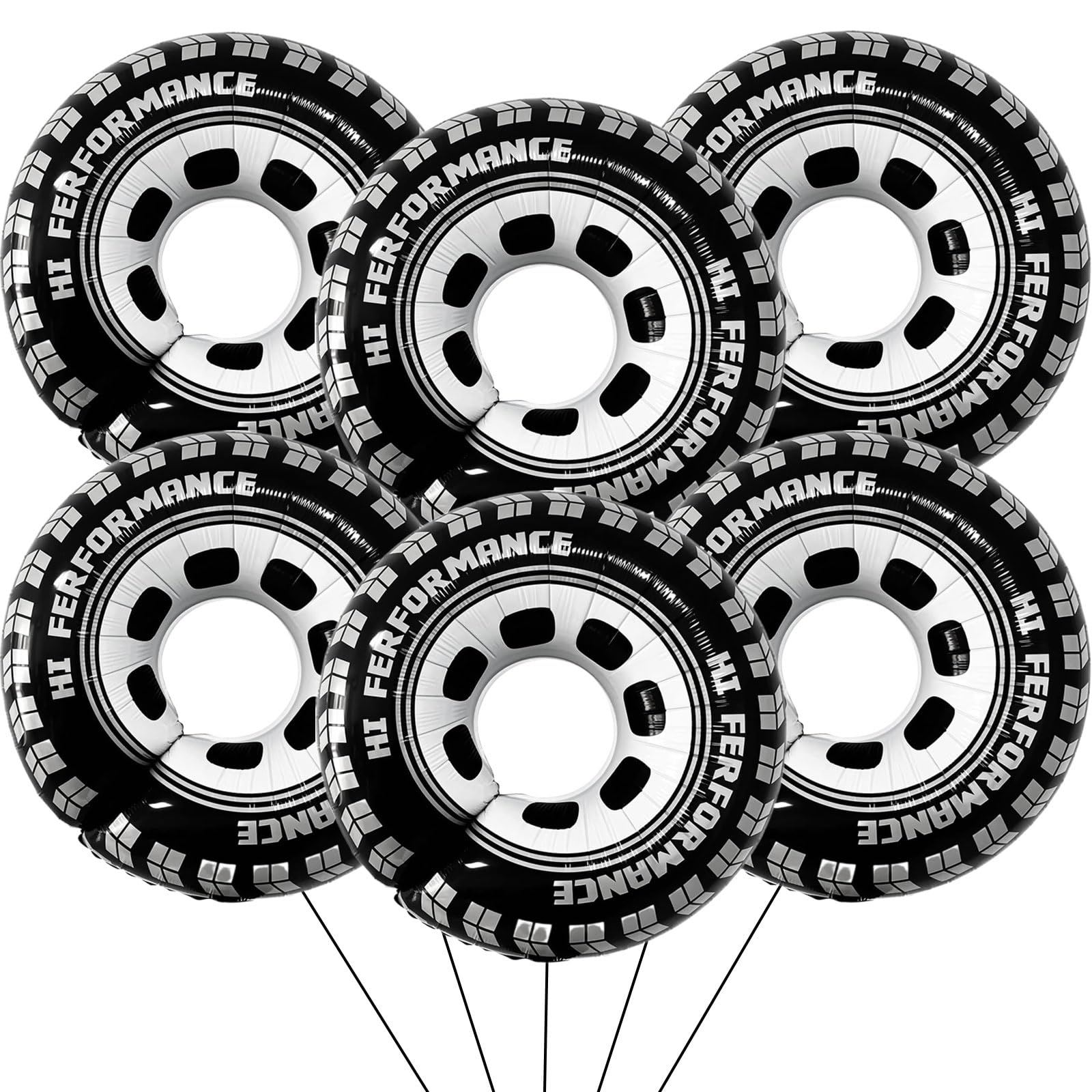 Eostankr 30-inch wheel balloons show bold race car wheels for standout party decor