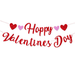 Eostankr Happy Valentines banner letters ready for festive decor, bold red lettering