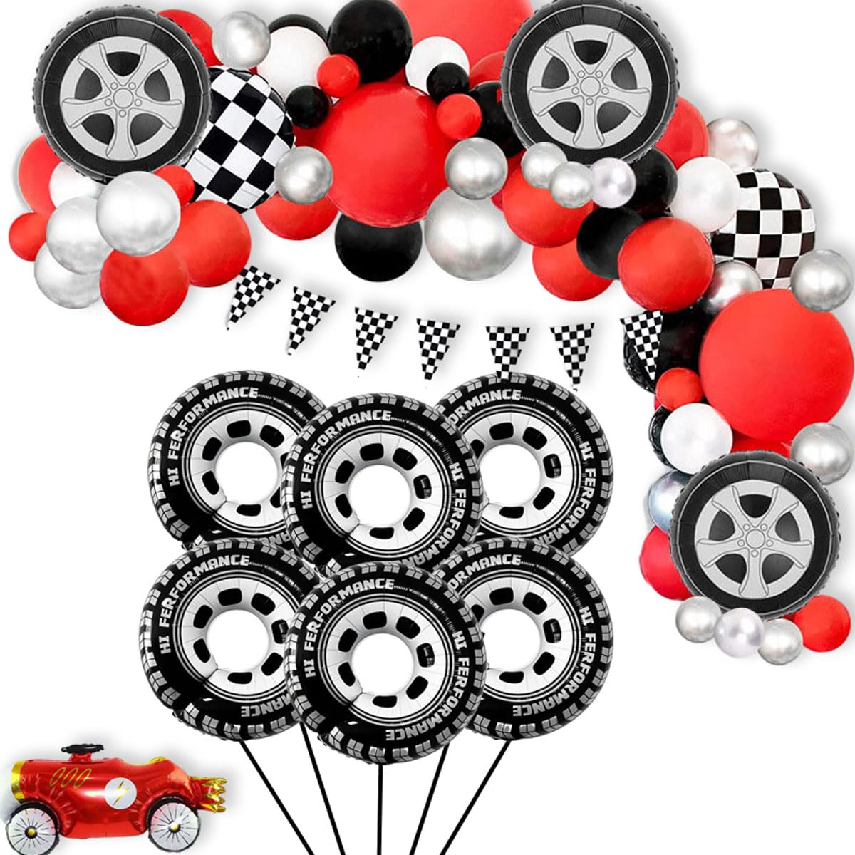 Eostankr race car tire balloon 30inch elevates birthday party with dramatic effect