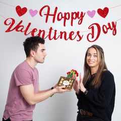 Eostankr Valentines banner dining room setup for a cheerful ambiance