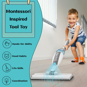 EP EXERCISE N PLAY lightweight mop design for comfortable toddler grip.