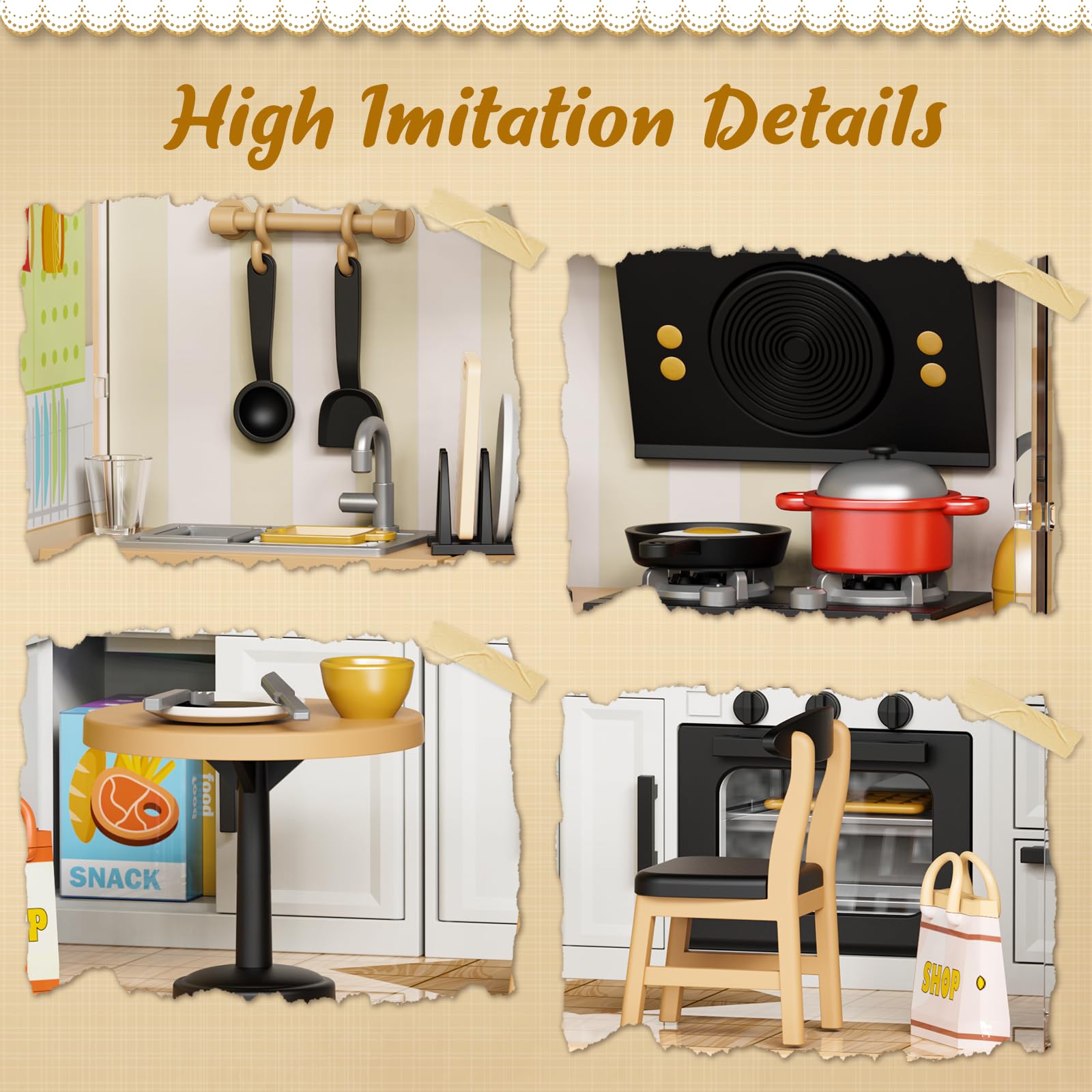EP Exercise N Play miniature kitchen furniture details and textures