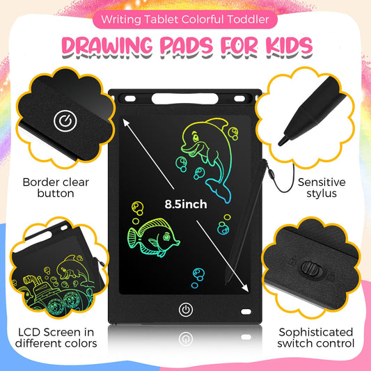 Child doodling on Epakh 8.5-inch tablet during learning session.