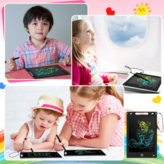 Young artist drawing with Epakh LCD tablet at home.