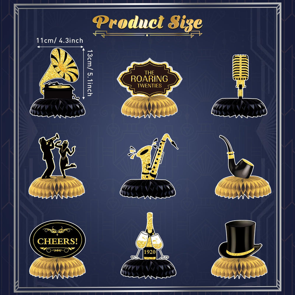 Epakh champagne centerpiece adds elegant black and gold flair to celebrations