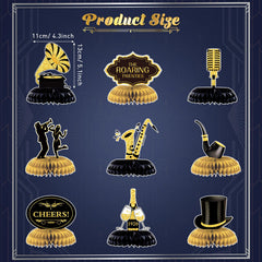 Epakh champagne centerpiece adds elegant black and gold flair to celebrations