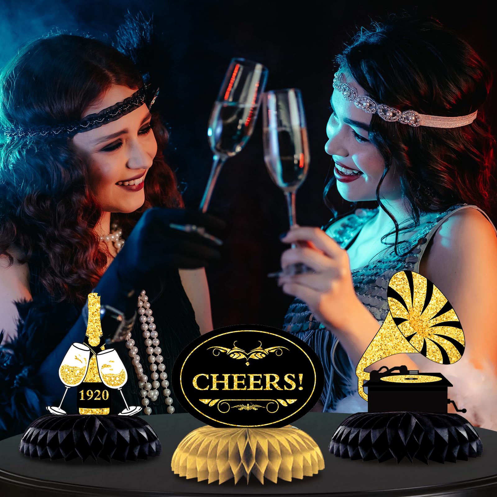 Epakh microphone centerpiece captures stage-ready party atmosphere