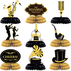 Epakh phonograph centerpiece enhances vintage table decor for 1920s parties
