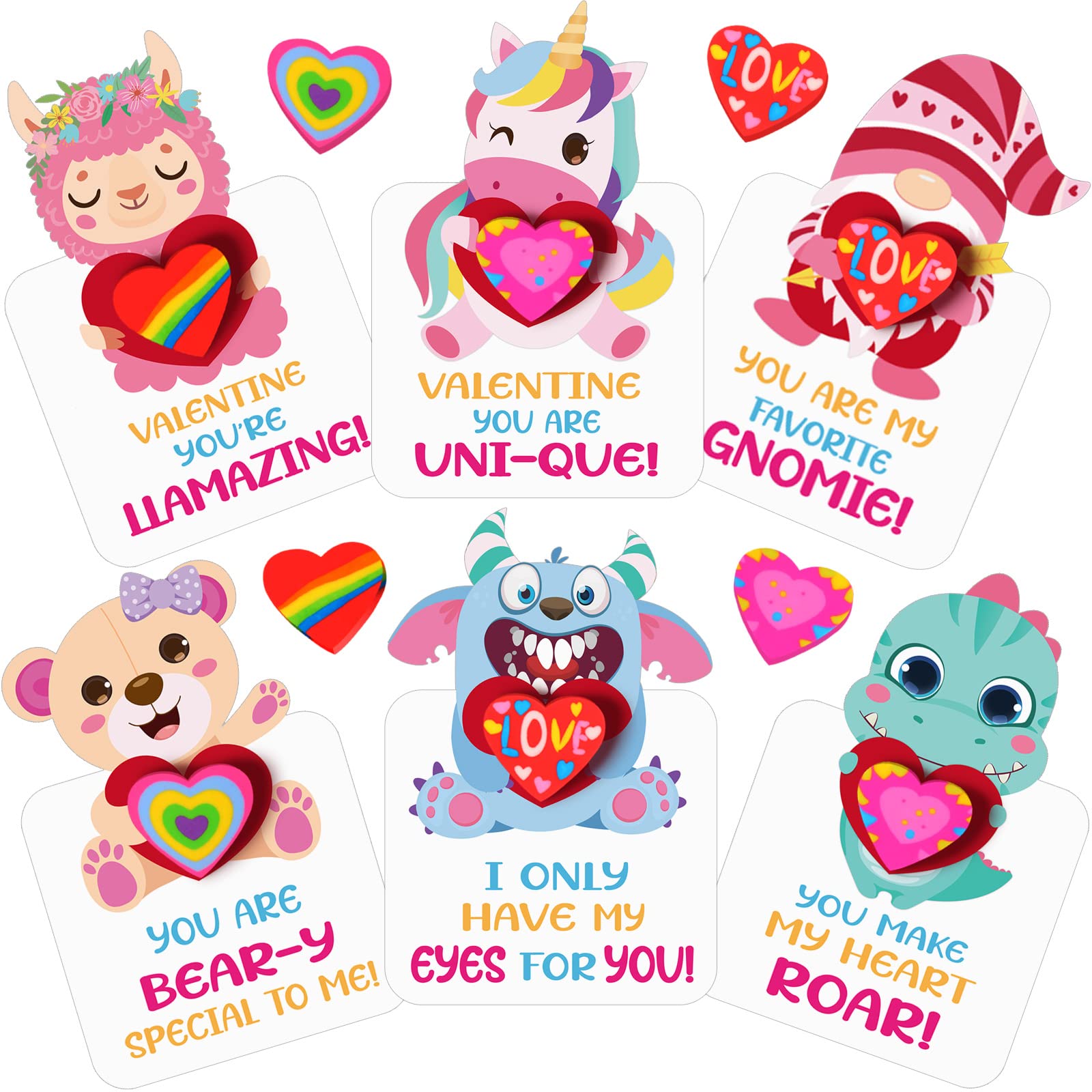 Epakh valentines unicorn cards for class exchanges with playful, unique messages