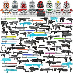 EPAZISOH military minifigures helmet masks and swords for imaginative play and display.