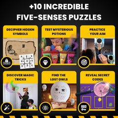 Map of five rooms from EPIC ENIGMAS guides a magical exploration.