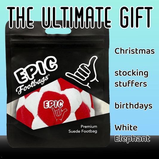 Epic Footbags Deluxe suede texture close-up highlights grip and quality