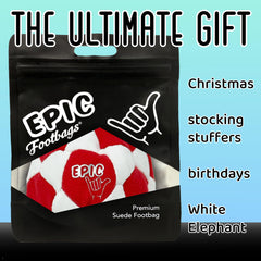 Epic Footbags Deluxe suede texture close-up highlights grip and quality