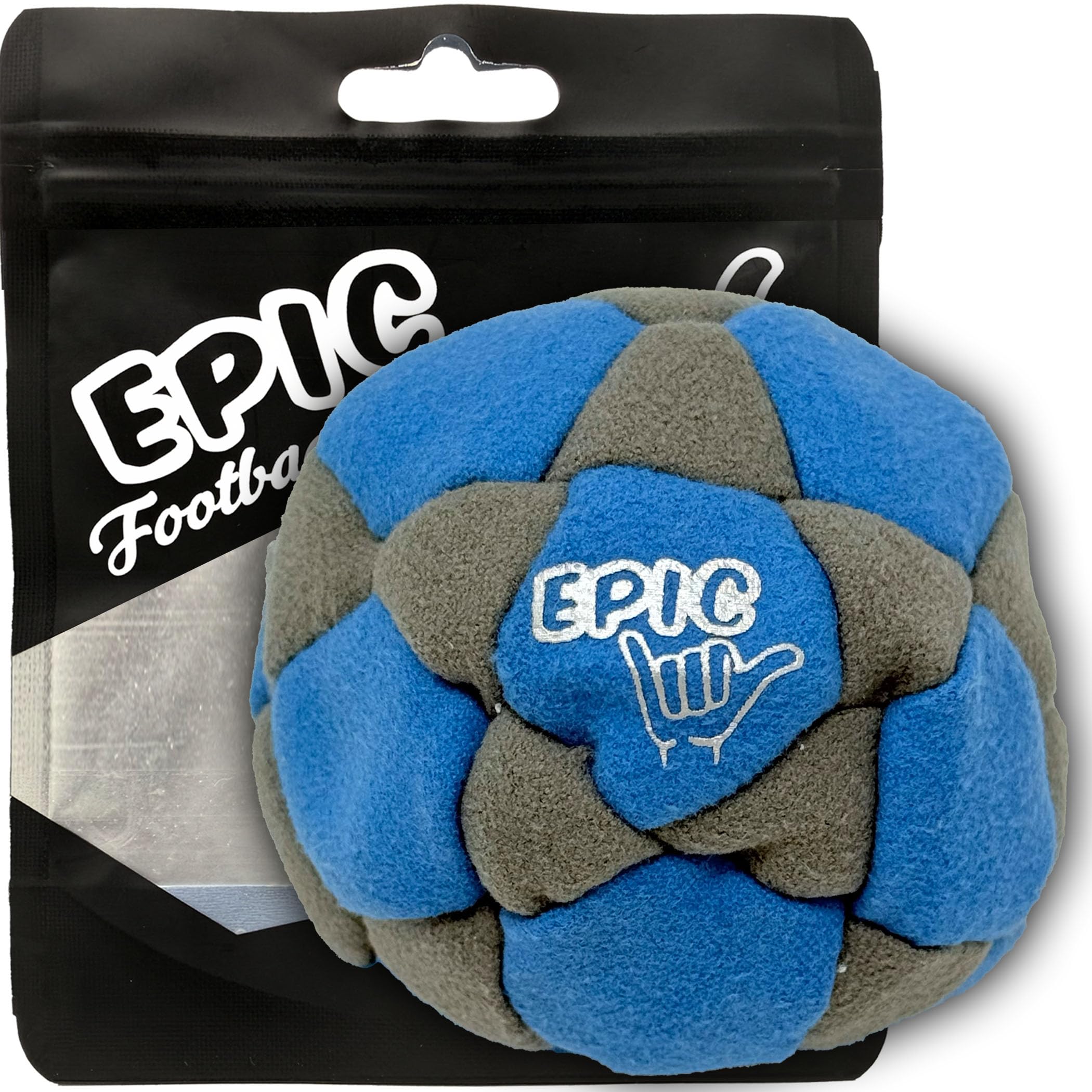 Epic Footbags Deluxe suede texture for easy grip and smooth kicks.