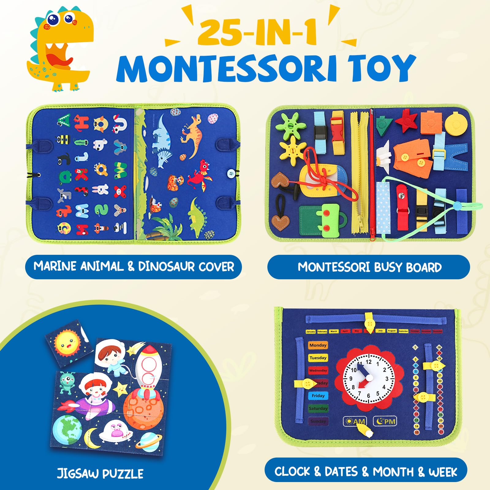 EPIMA Busy Board buttons provide tactile exploration and hand eye coordination practice.