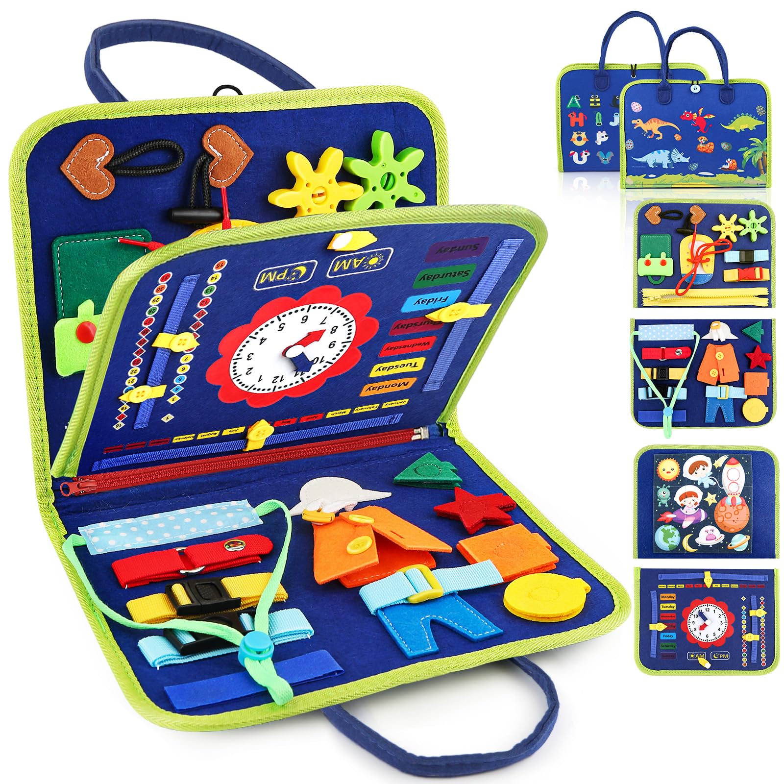 EPIMA Toddler Busy Board zipper focus helps develop fine motor skills.