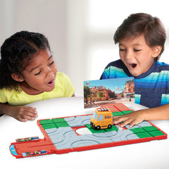 Epoch's Route 'N Go battery compartment powers action during play.
