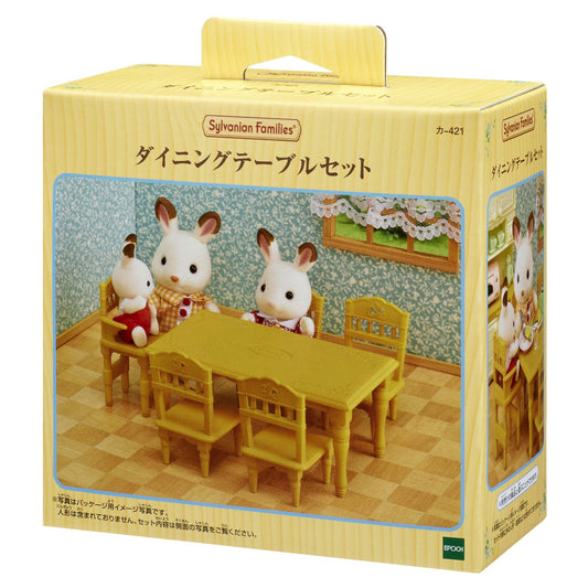 Epoch Sylvanian dining table set coordinating chairs for pretend meals