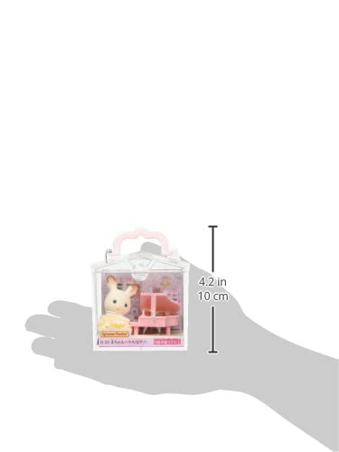 Epoch Sylvanian Families Baby House Piano B-32 detailed closeup highlights wood finish and detailing.