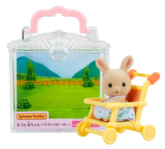 Epoch Sylvanian Families baby stroller B-34 front view for imaginative play and display.