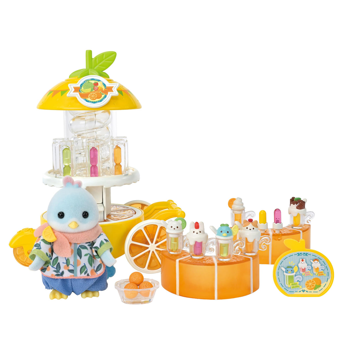 Epoch Sylvanian juice shop wagon ready for pretend juice pours and play