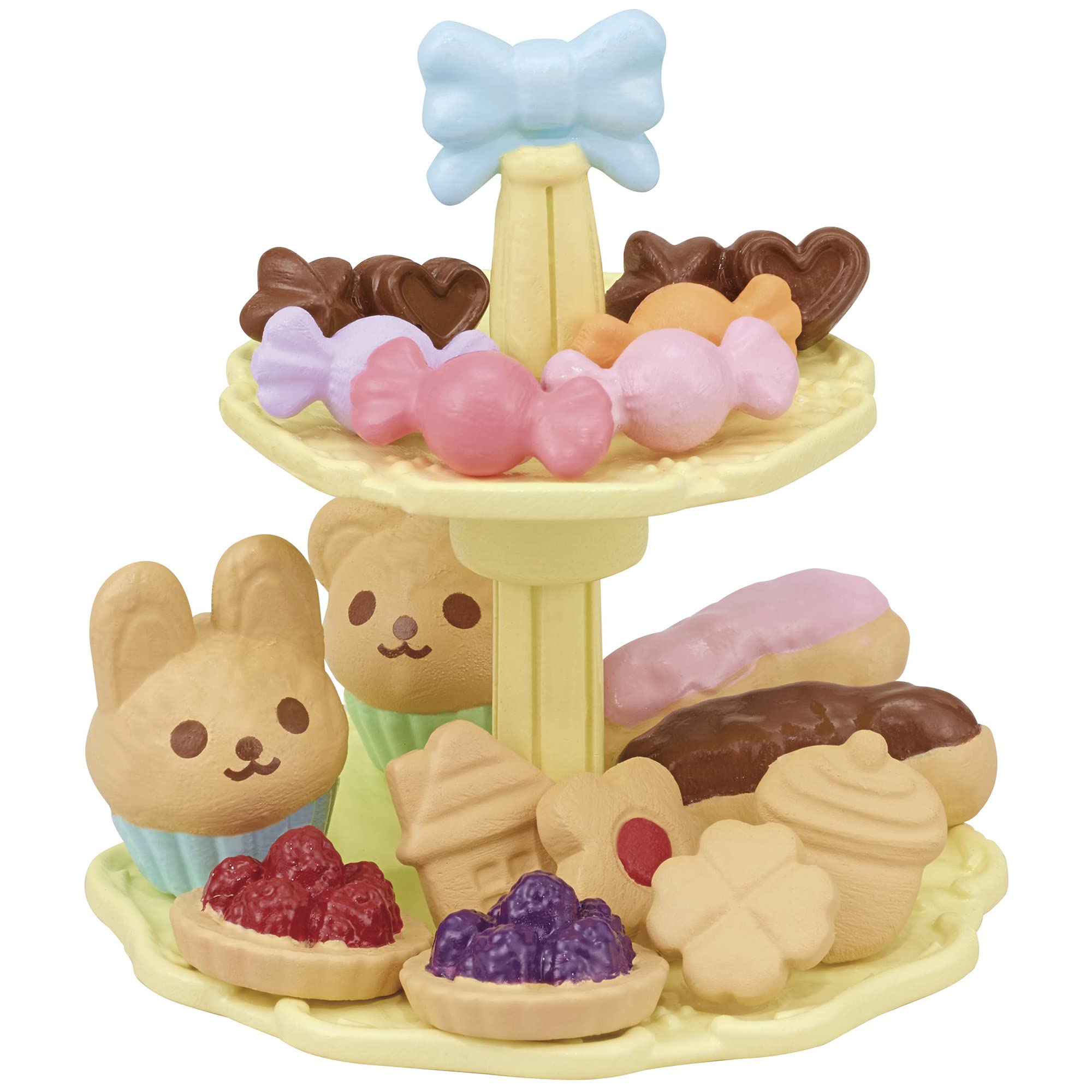 Epoch Sylvanian Families sweets party set doll-scale scene for storytelling.