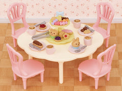 Epoch Sylvanian Families sweets party set plates and forks complete dining setup.