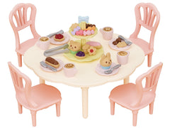 Epoch Sylvanian Families sweets party set table display for cozy doll dining scenes.